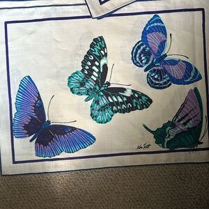 MCM Ken Scott Blue Butterfly Placemates / Napkins.